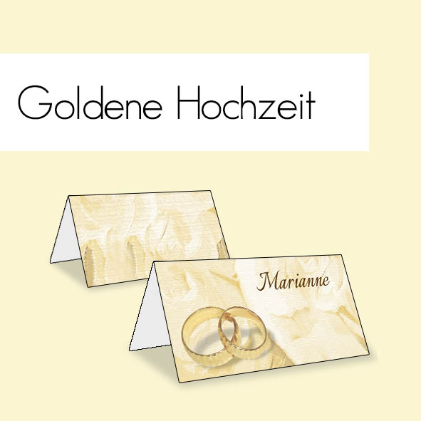 Tischkarten Goldenen Hochzeit